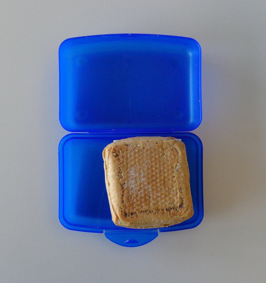A blue lunchbox